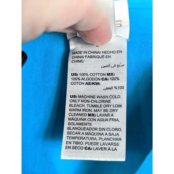 CHICO'S Boho Cottage Peasant Embroidered Lace Trim Tunic Size 2 (L/12) - Picture 7 of 8